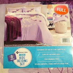 NEW IN PACKAGE FULL SIZE 8 PC UNICORN BEDDING SET